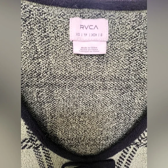 RVCA‎ XS Leaf Green Plaid Crop Sweater Betty Top Short Sleeve Grunge NWT - Picture 5 of 12